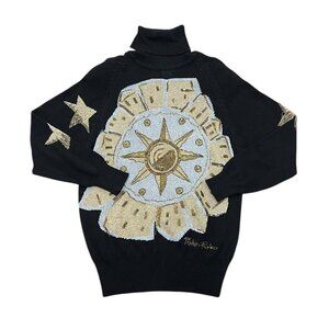 Women’s Vintage Semplice sweater black/gold cotton/rayon black 1990s